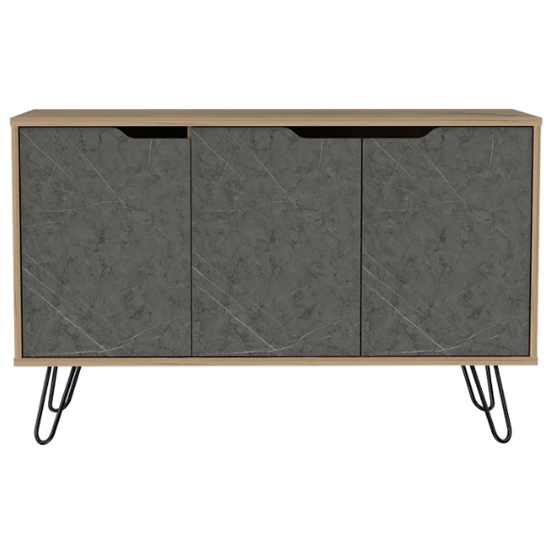 Marsett Wooden Sideboard In Bleached Pine And Grey_3