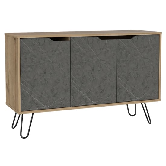 Marsett Wooden Sideboard In Bleached Pine And Grey