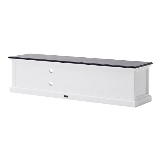 Allthorp Solid Wood TV Stand Large In White And Black Top_5