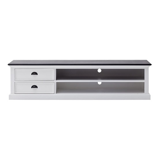 Allthorp Solid Wood TV Stand Large In White And Black Top_3