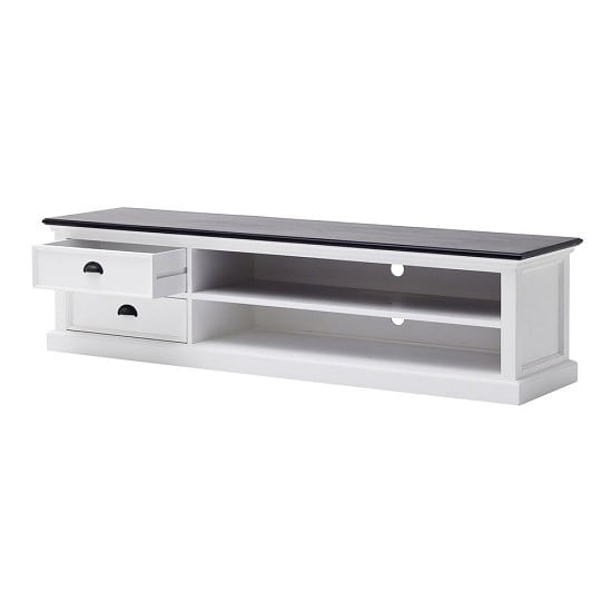 Allthorp Solid Wood TV Stand Large In White And Black Top_6