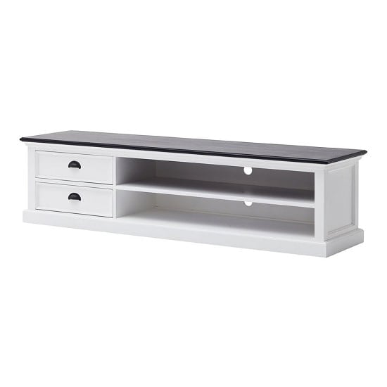 Allthorp Solid Wood TV Stand Large In White And Black Top_4