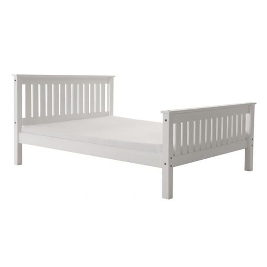 Manila High Footend Pine Single Bed In White FiF