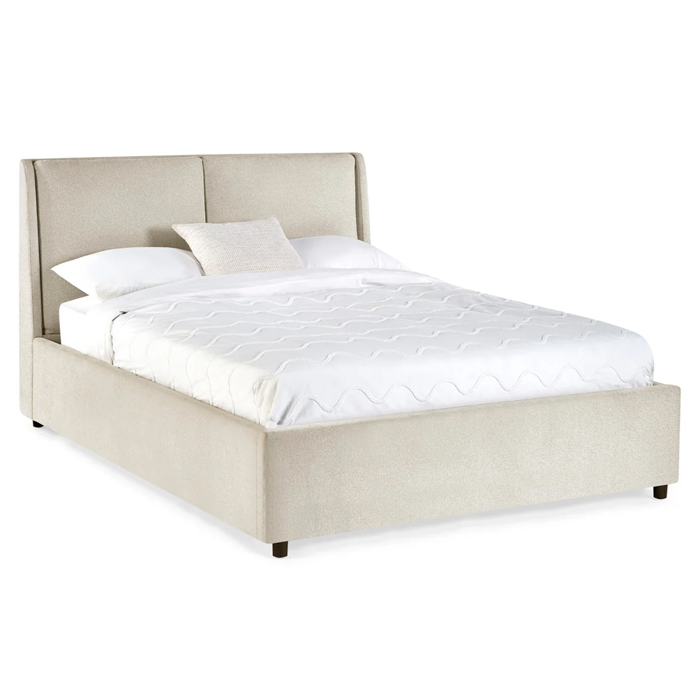 Manistee Fabric Ottoman Storage Double Bed - Beige