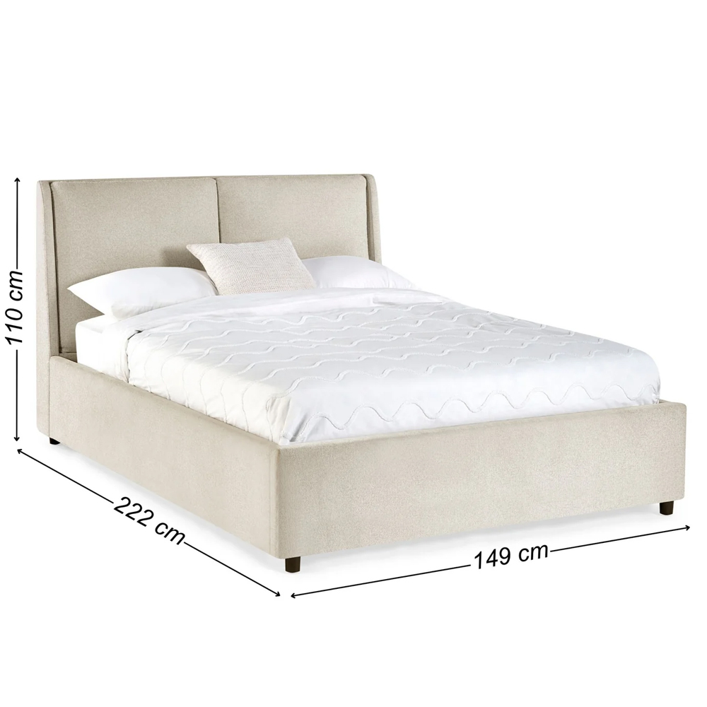 Manistee Fabric Ottoman Storage Double Bed - Beige