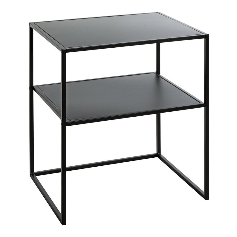 Manitowoc Large Metal End Table With Undershelf In Black