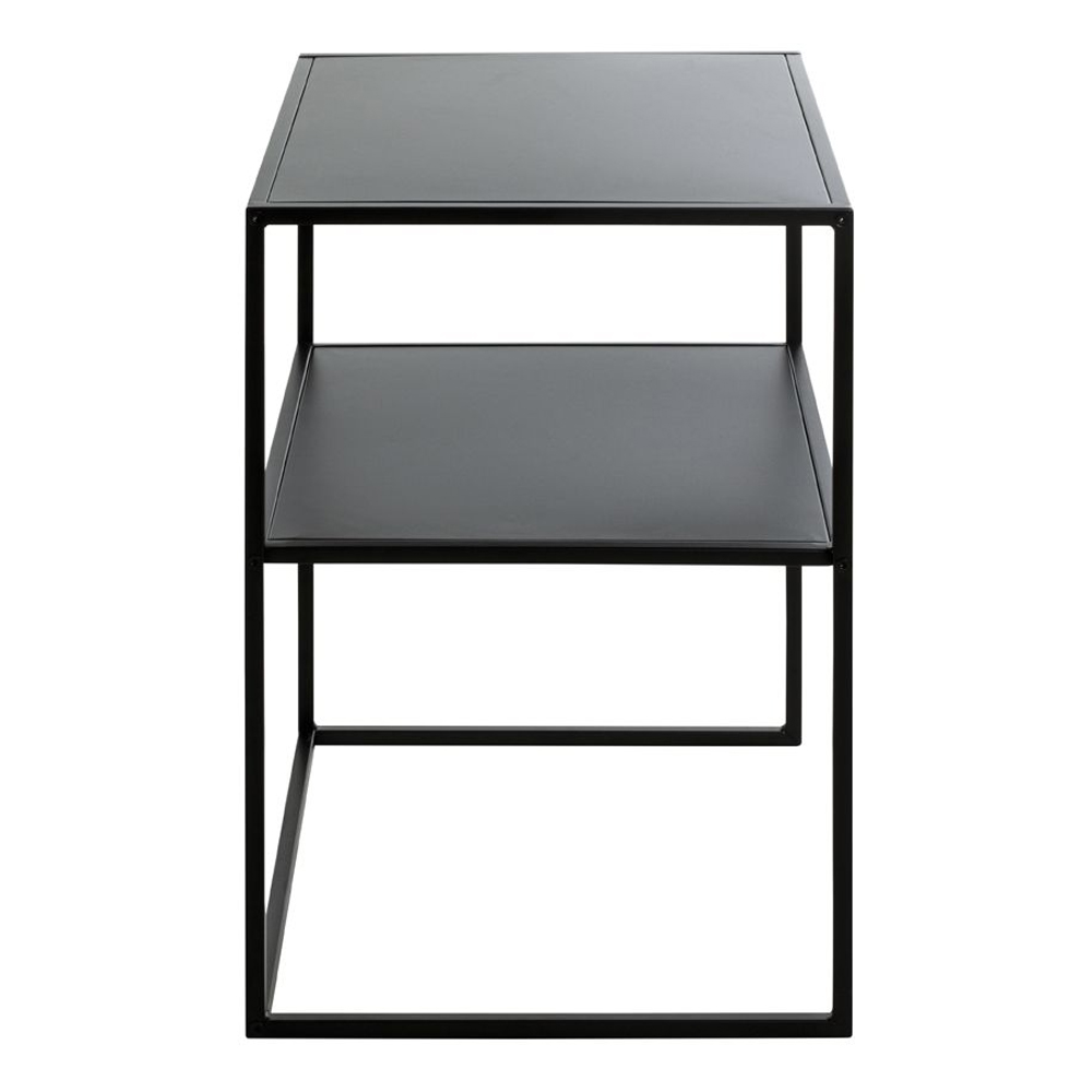 Manitowoc Large Metal End Table With Undershelf In Black