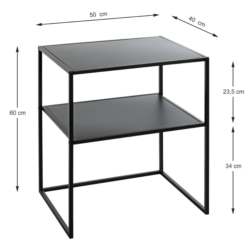 Manitowoc Large Metal End Table With Undershelf In Black