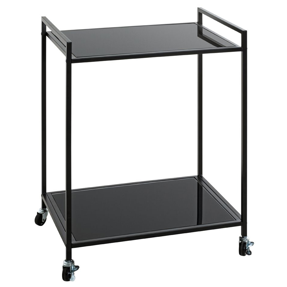 Manitowoc Metal Drinks Serving Trolley With Glass Shelf In Black