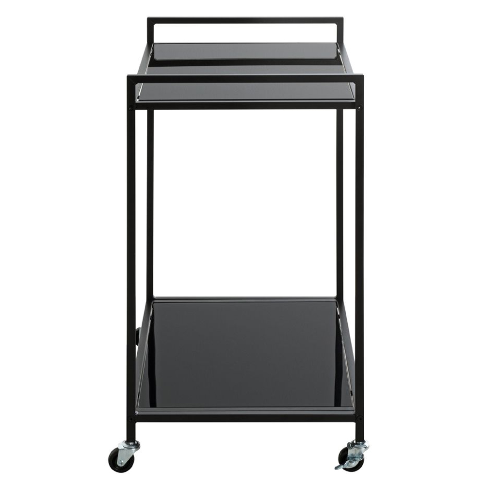 Manitowoc Metal Drinks Serving Trolley With Glass Shelf In Black