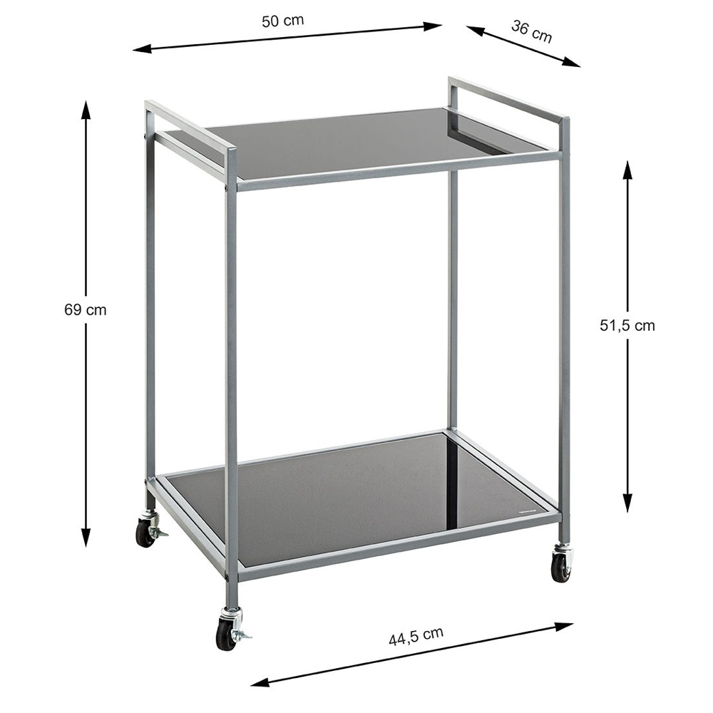 Manitowoc Metal Drinks Serving Trolley With Glass Shelf In Grey