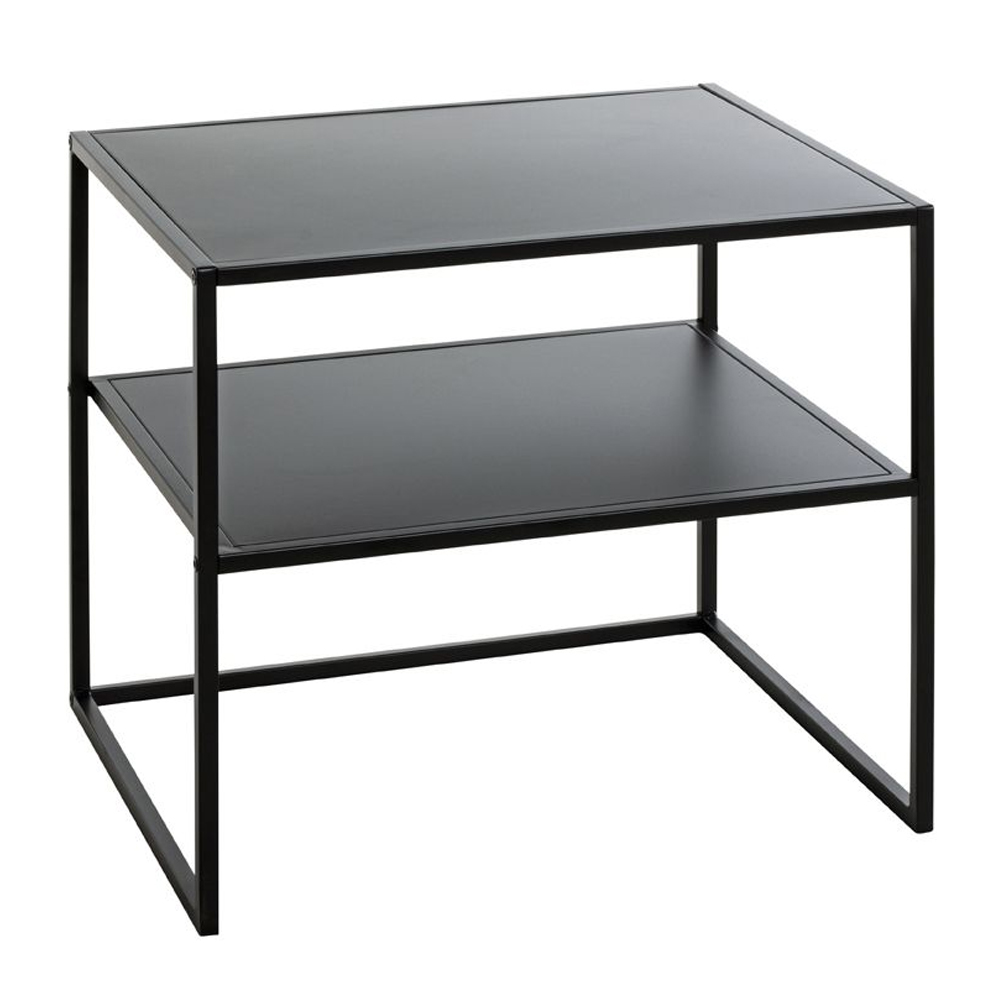 Manitowoc Small Metal End Table With Undershelf In Black