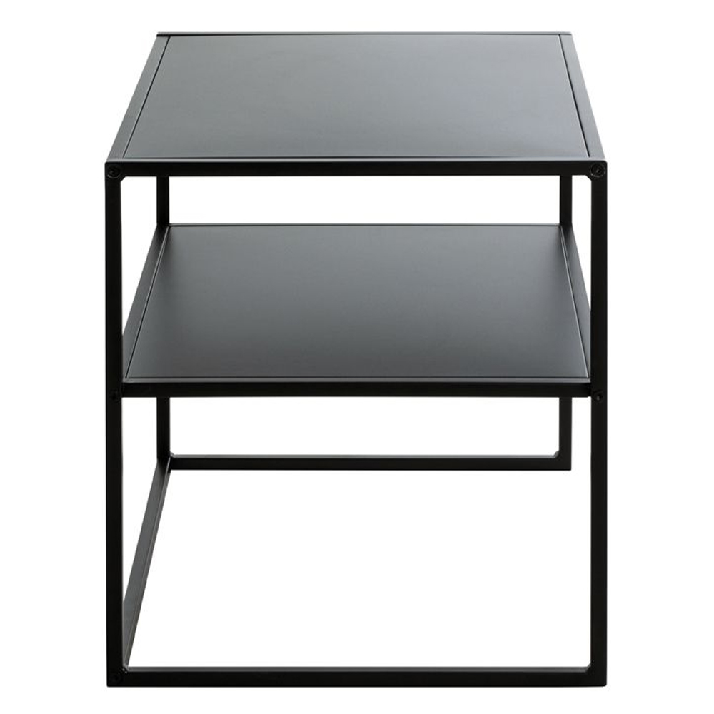 Manitowoc Small Metal End Table With Undershelf In Black