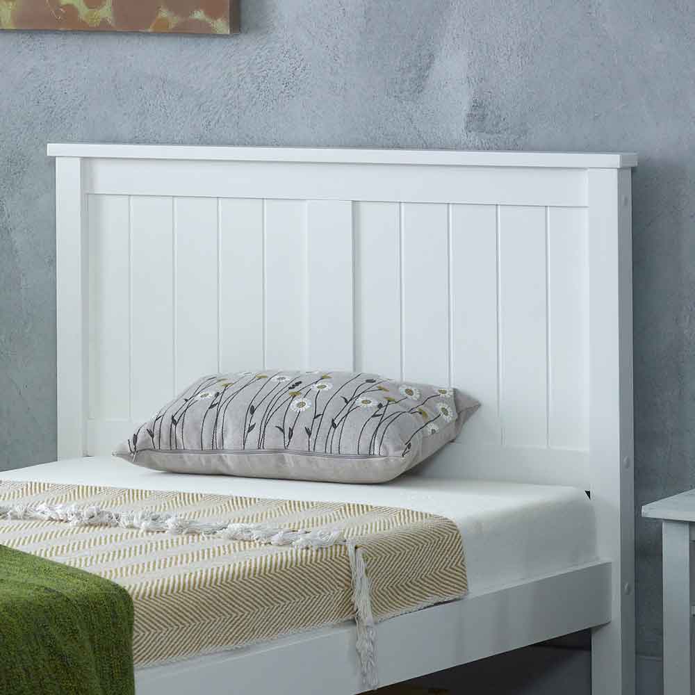 Manley Wooden Single Bed In White