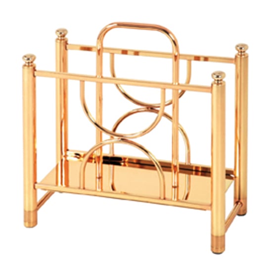 Product photograph of Mannheim Metal Magazine Rack In Gold from Furniture in Fashion