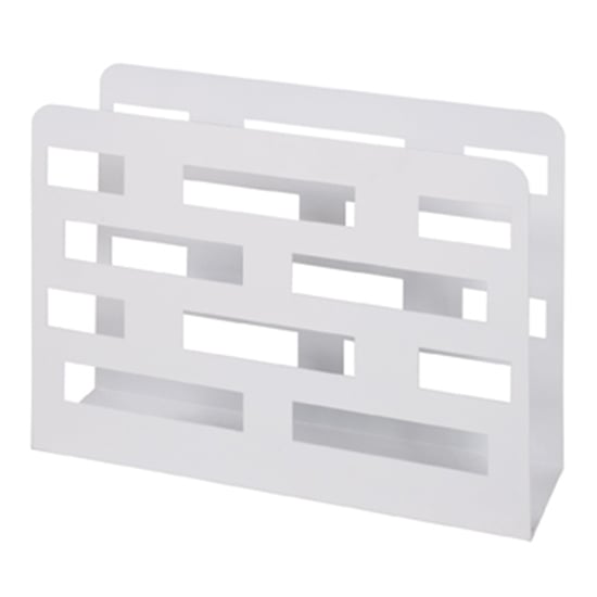 Product photograph of Mannheim Metal Magazine Rack In White from Furniture in Fashion