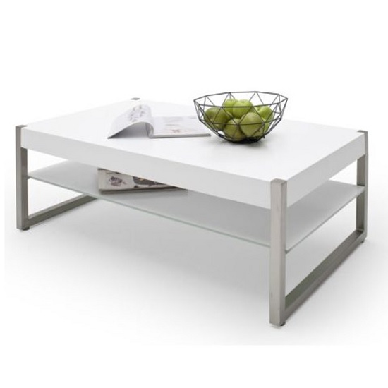 Mannix Wooden Coffee Table Rectangular In White With Glass Shelf_2