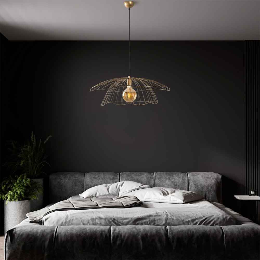 Mantar Large Metal Ceiling Pendant Light in Gold