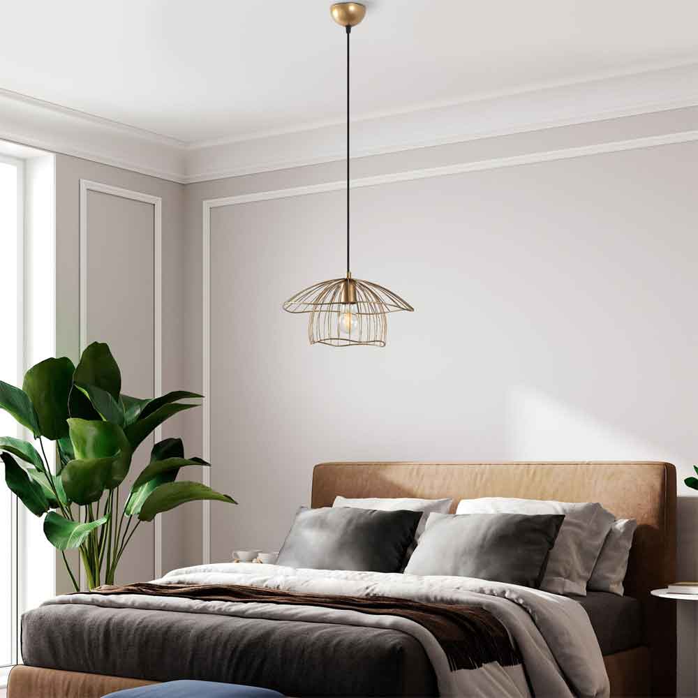 Mantar Small Metal Ceiling Pendant Light in Gold