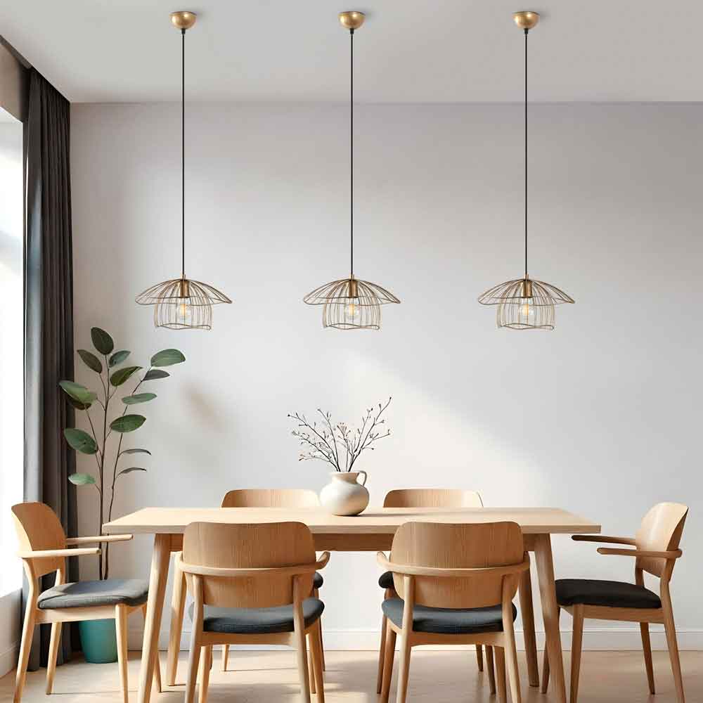 Mantar Small Metal Ceiling Pendant Light in Gold