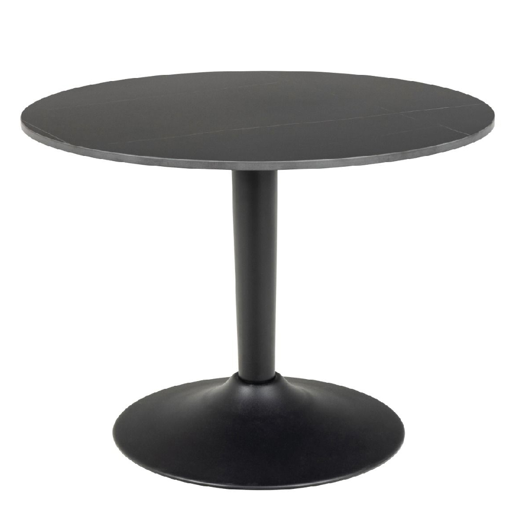 Manteo Ceramic Round Coffee Table in Matt black