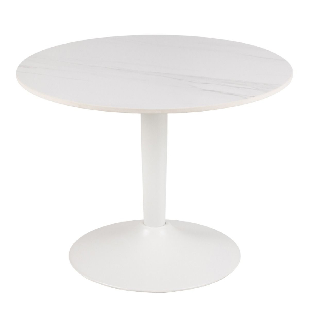 Manteo Ceramic Round Coffee Table In White