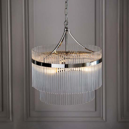 Manteo Clear Glass 3 Lights Ceiling Pendant Light In Nickel