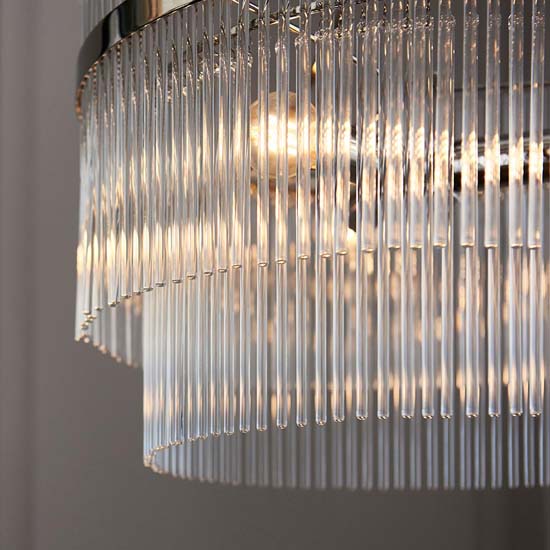 Manteo Clear Glass 3 Lights Ceiling Pendant Light In Nickel