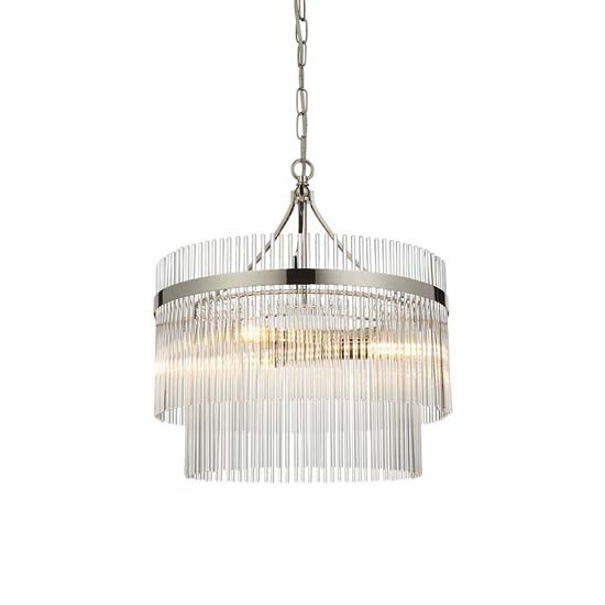 Manteo Clear Glass 3 Lights Ceiling Pendant Light In Nickel