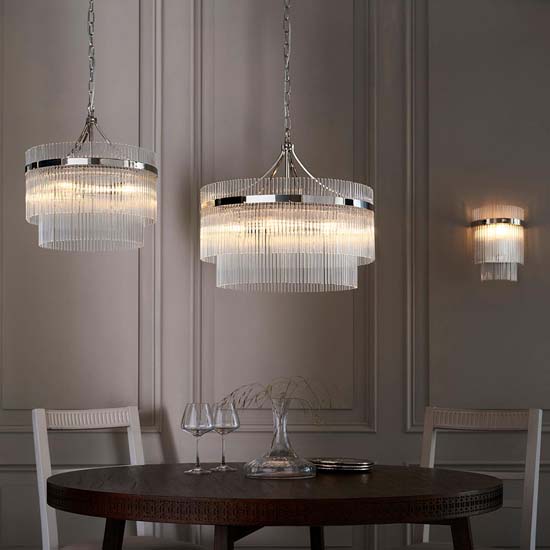 Manteo Clear Glass 3 Lights Ceiling Pendant Light In Nickel
