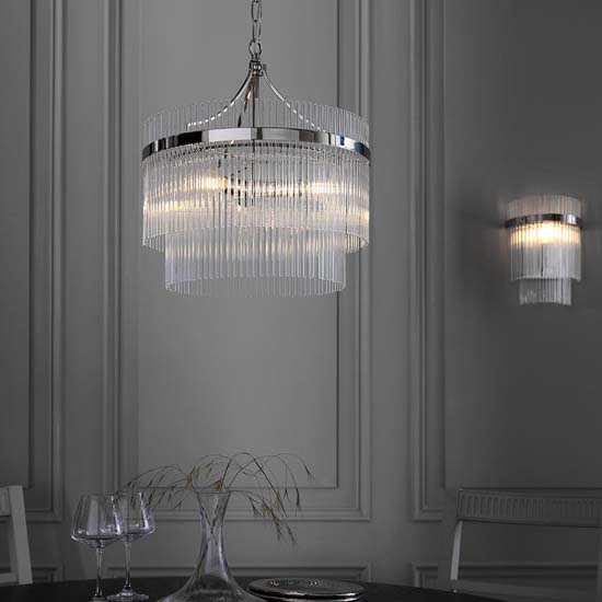 Manteo Clear Glass 3 Lights Ceiling Pendant Light In Nickel