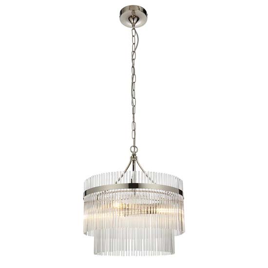 Manteo Clear Glass 3 Lights Ceiling Pendant Light In Nickel