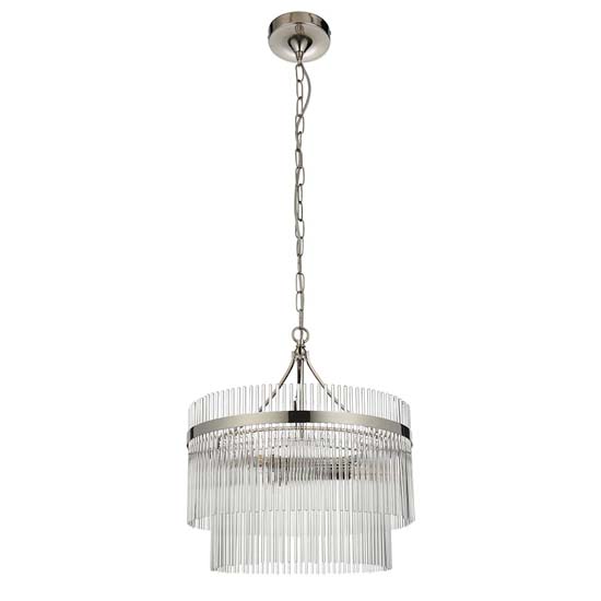 Manteo Clear Glass 3 Lights Ceiling Pendant Light In Nickel