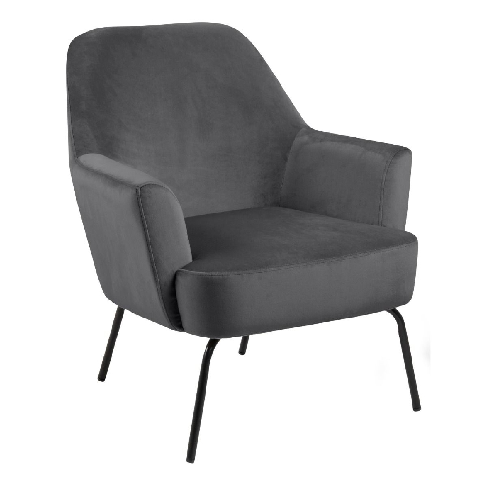 Manteo Fabric Lounge Chair In Dark Grey