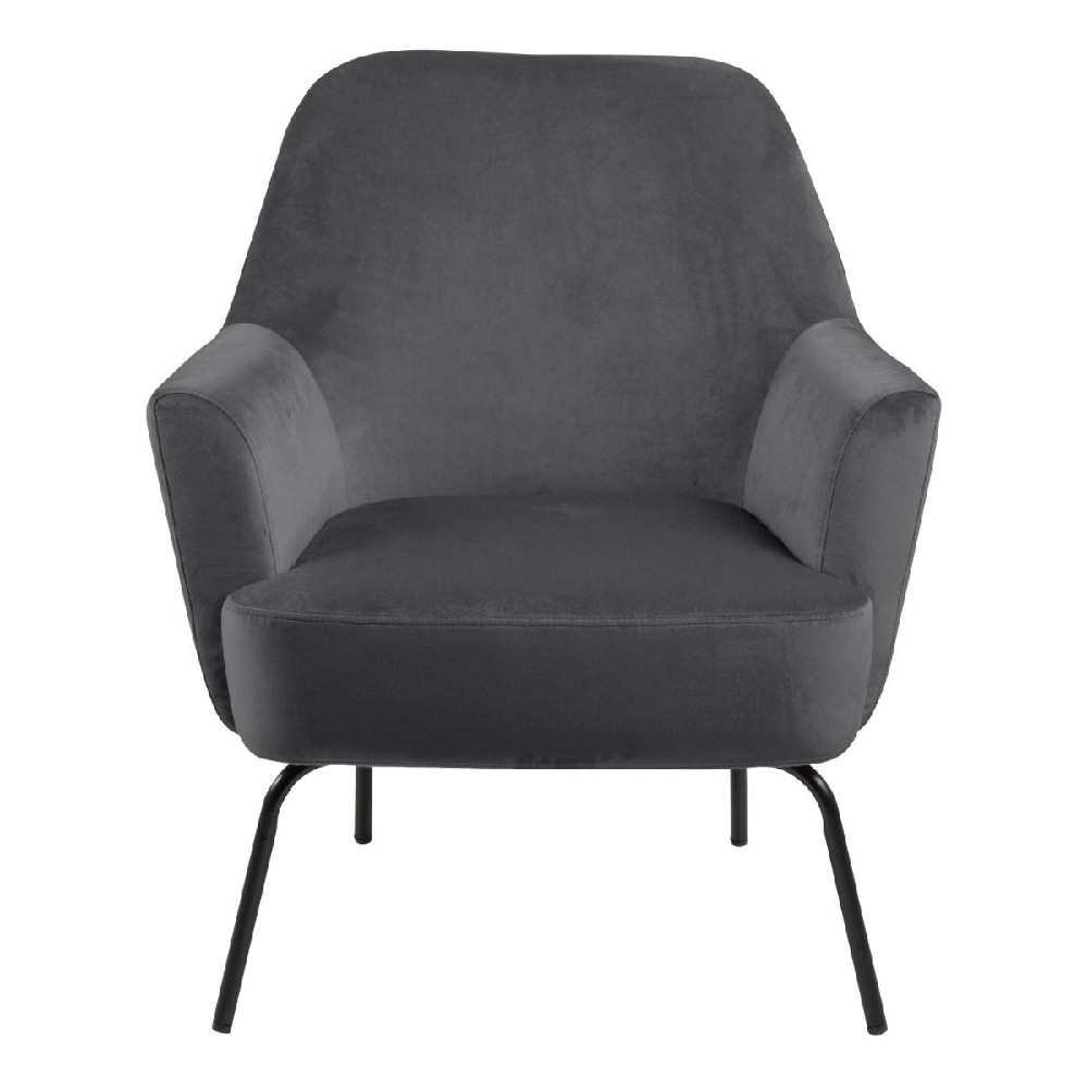 Manteo Fabric Lounge Chair In Dark Grey