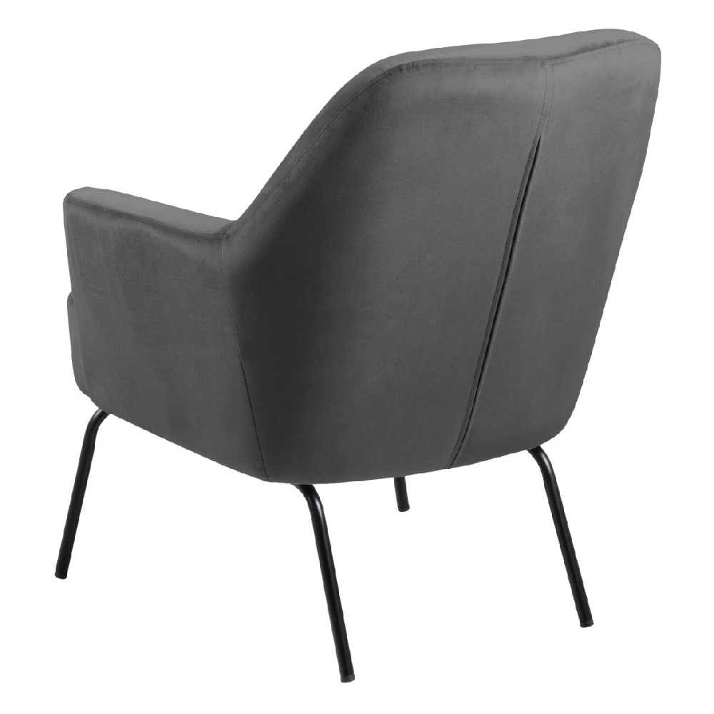 Manteo Fabric Lounge Chair In Dark Grey