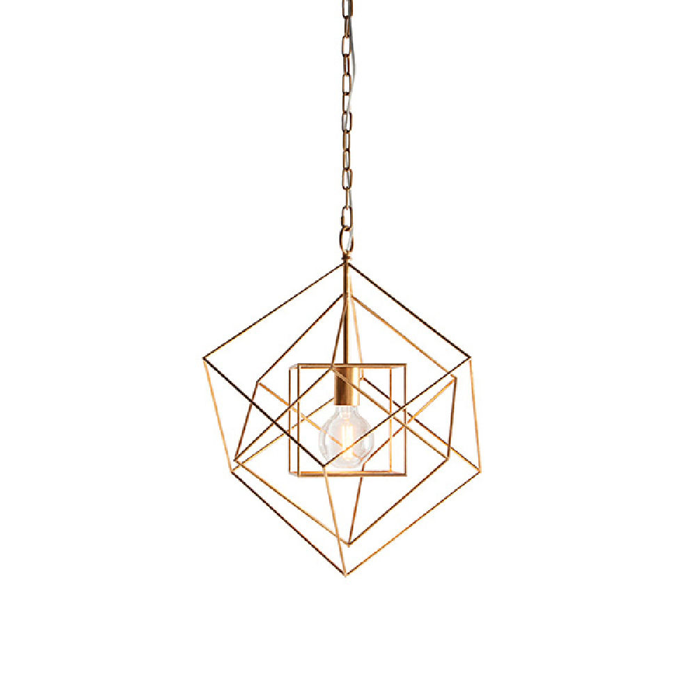 Manteo Metal Geometric Pendant Ceiling Light In Antique Gold