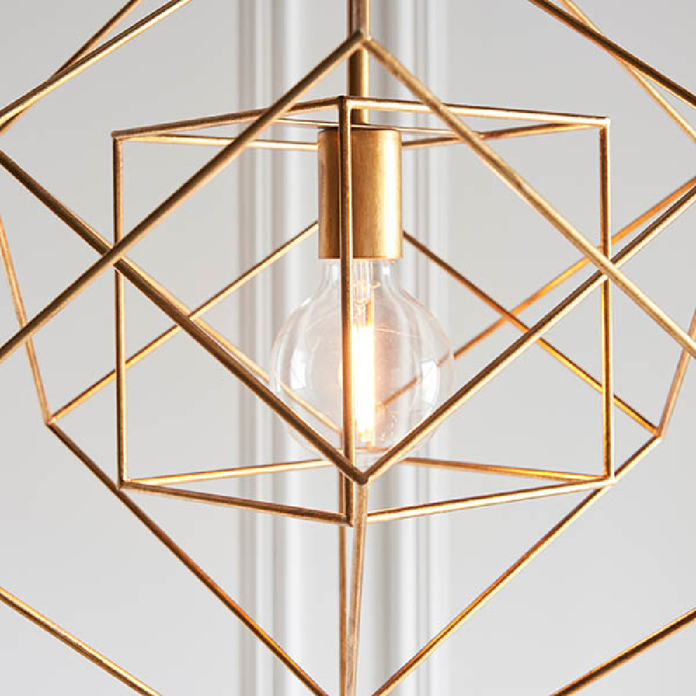 Manteo Metal Geometric Pendant Ceiling Light In Antique Gold