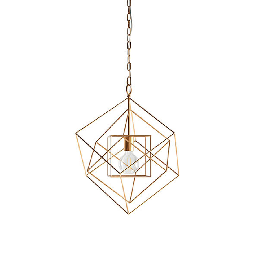 Manteo Metal Geometric Pendant Ceiling Light In Antique Gold