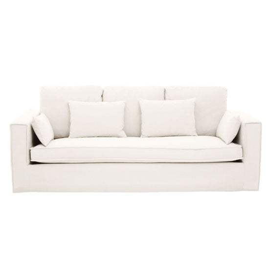 Manton Upholstered Fabric 3 Seater Sofa In Cream