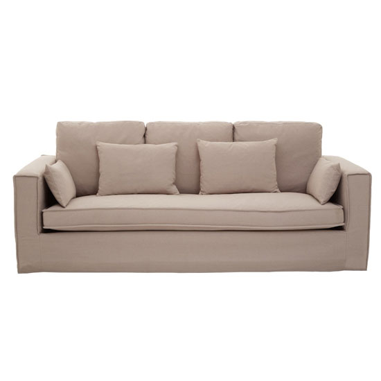 Manton Upholstered Fabric 3 Seater Sofa In Grey