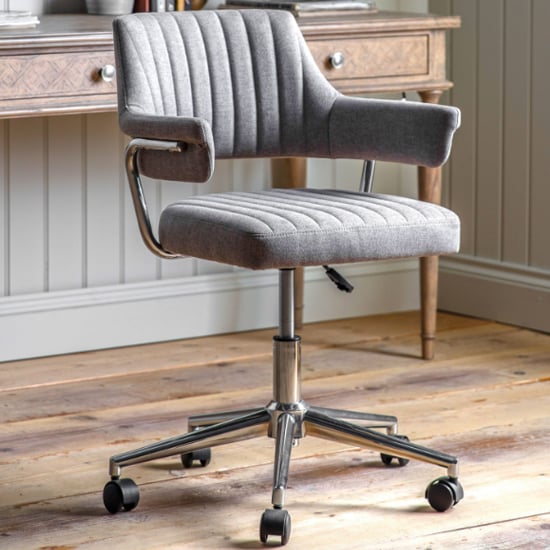 Product photograph of Mantra Swivel Fabric Home And Office Chair In Grey from Furniture in Fashion