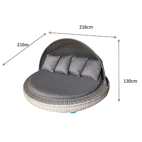 Maona Large Round Wicker Weave Daybed In Fine Grey_9