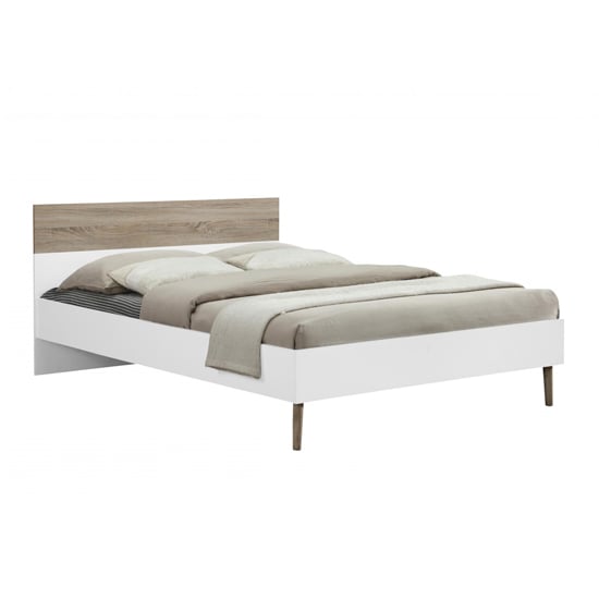 Appleton Wooden Double Bed Oak And White_2