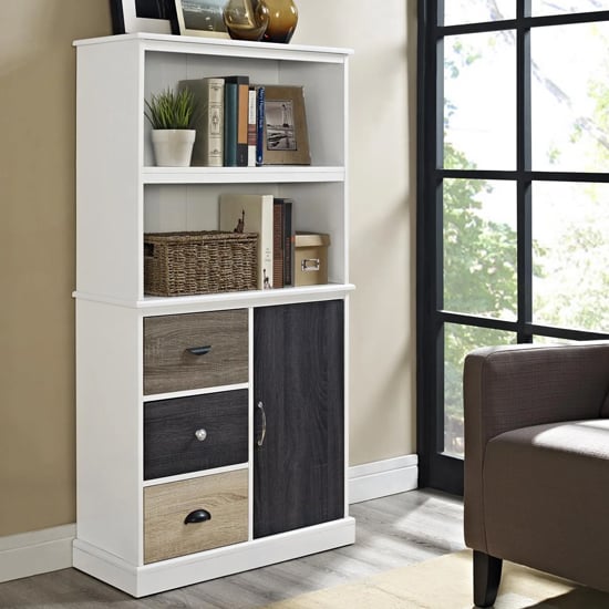 Read more about Maraca wooden storage bookcase in white