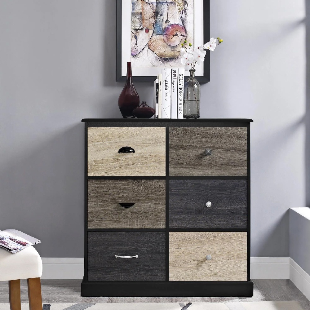 Read more about Maraca wooden storage cabinet with 6 doors in black