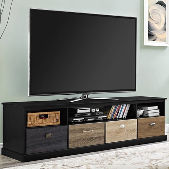 Read more about Maraca wooden large tv stand with 4 drawers in white