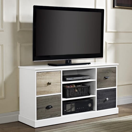 Read more about Maraca wooden tv stand small in white