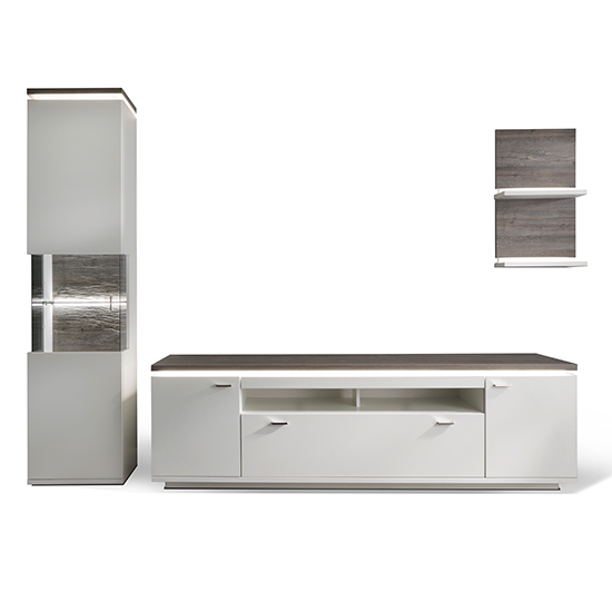 Marbella LED Living Room Furniture Set 1 In White And Amberg Oak_3