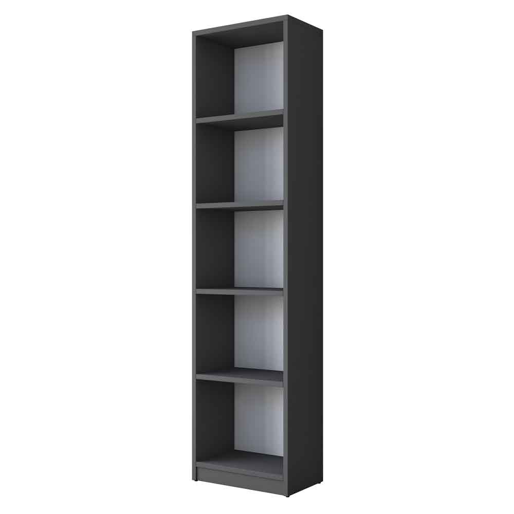 Marbella Wooden Computer Desk with Bookcase 2 Drawers in Anthracite Walnut